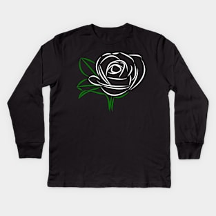 rose white, roses, bloom, flower, flowery, blossom Kids Long Sleeve T-Shirt